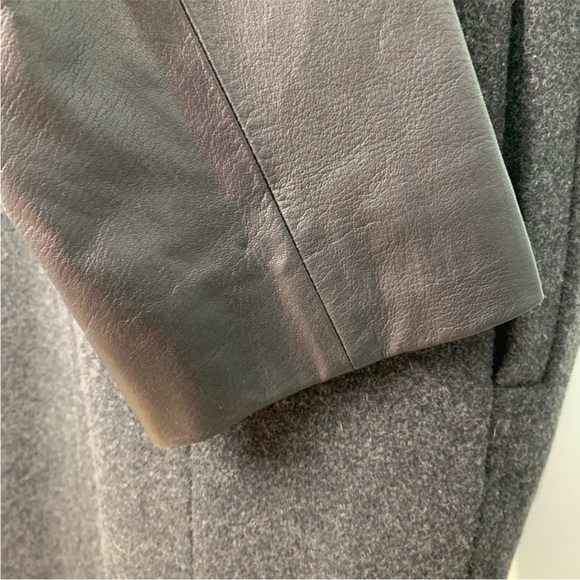 Eileen Fisher Wool Leather Coat Sm - Picture 9 of 10